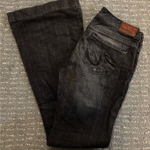 Express Dark Wash Flare Jeans
